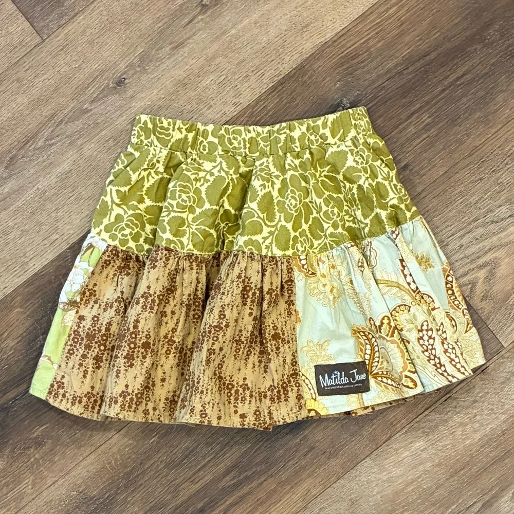 Matilda Jane Green Twirl Molly Skirt Size 6 Girl
